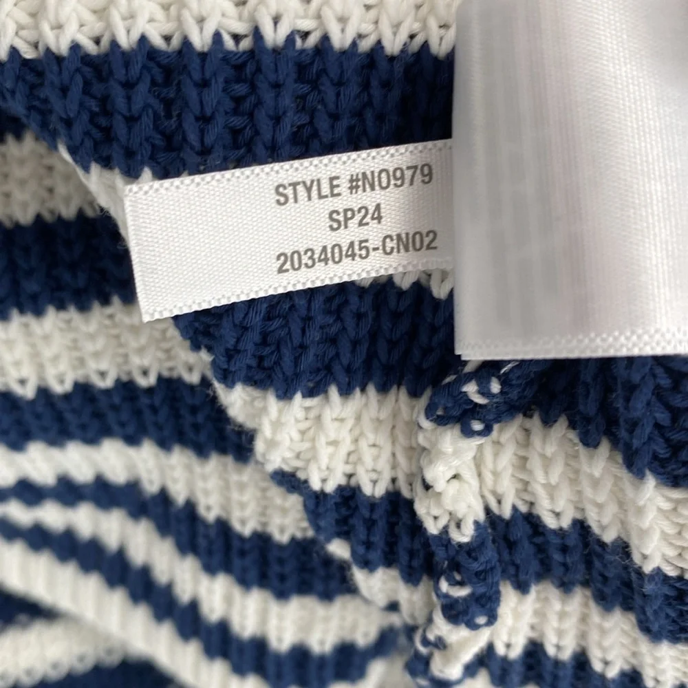 Madewell Ribbed Half-Zip Sweater in Striped NWT Size Small